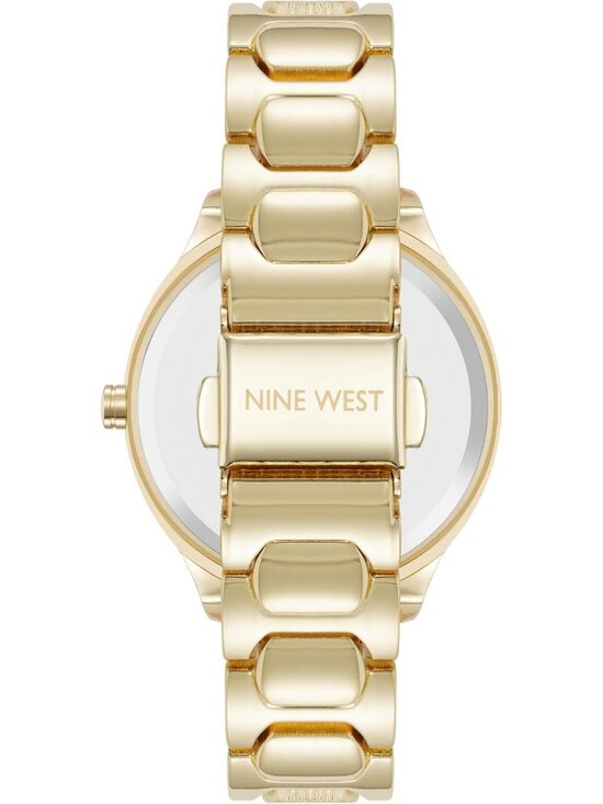 Nine West Women\'s Gold Black Analog Quartz Textured Dial Classic Bracelet Watch main image 4